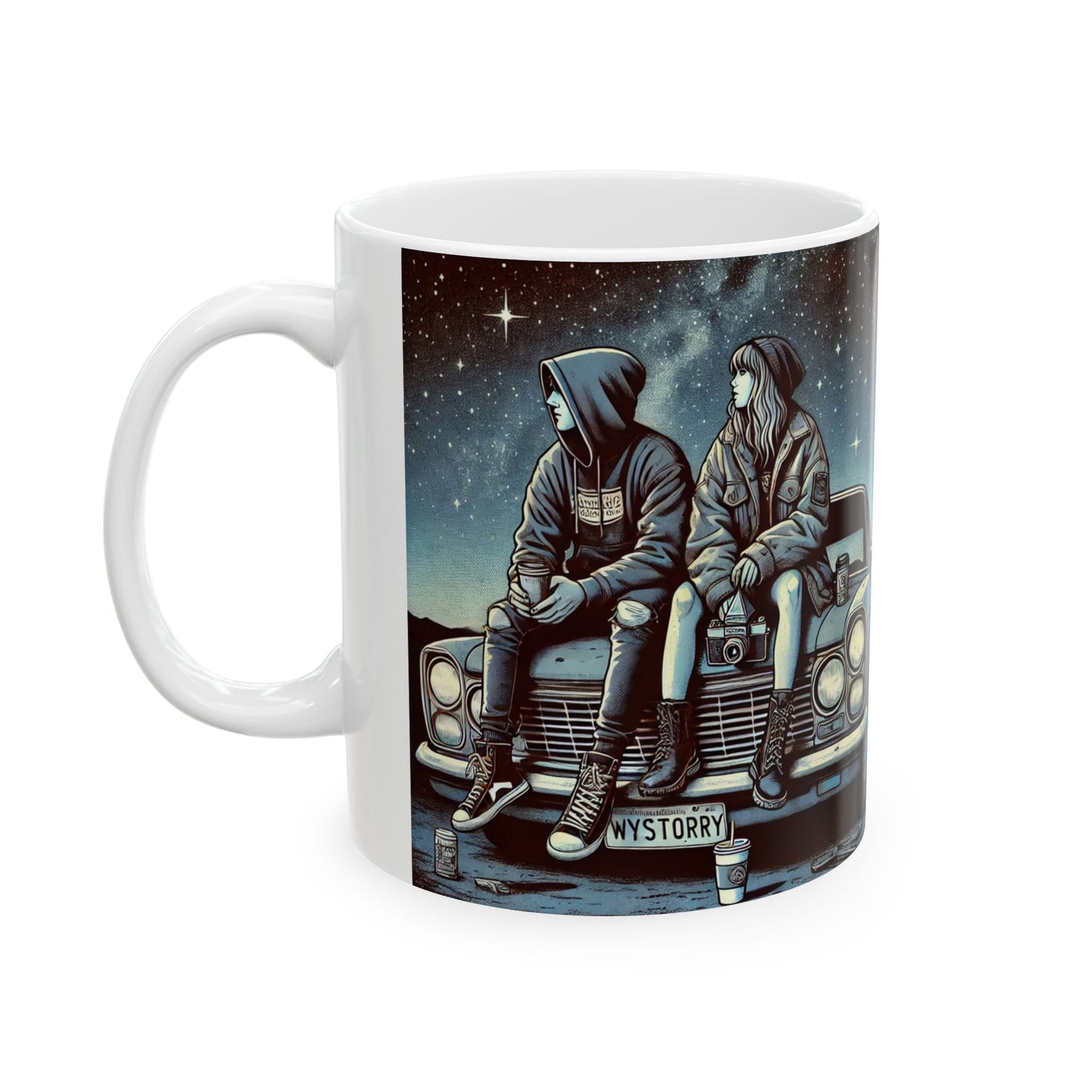 Retro Car-Themed Ceramic Mug - 11oz & 15oz - Perfect Gift for Automotive Enthusiasts