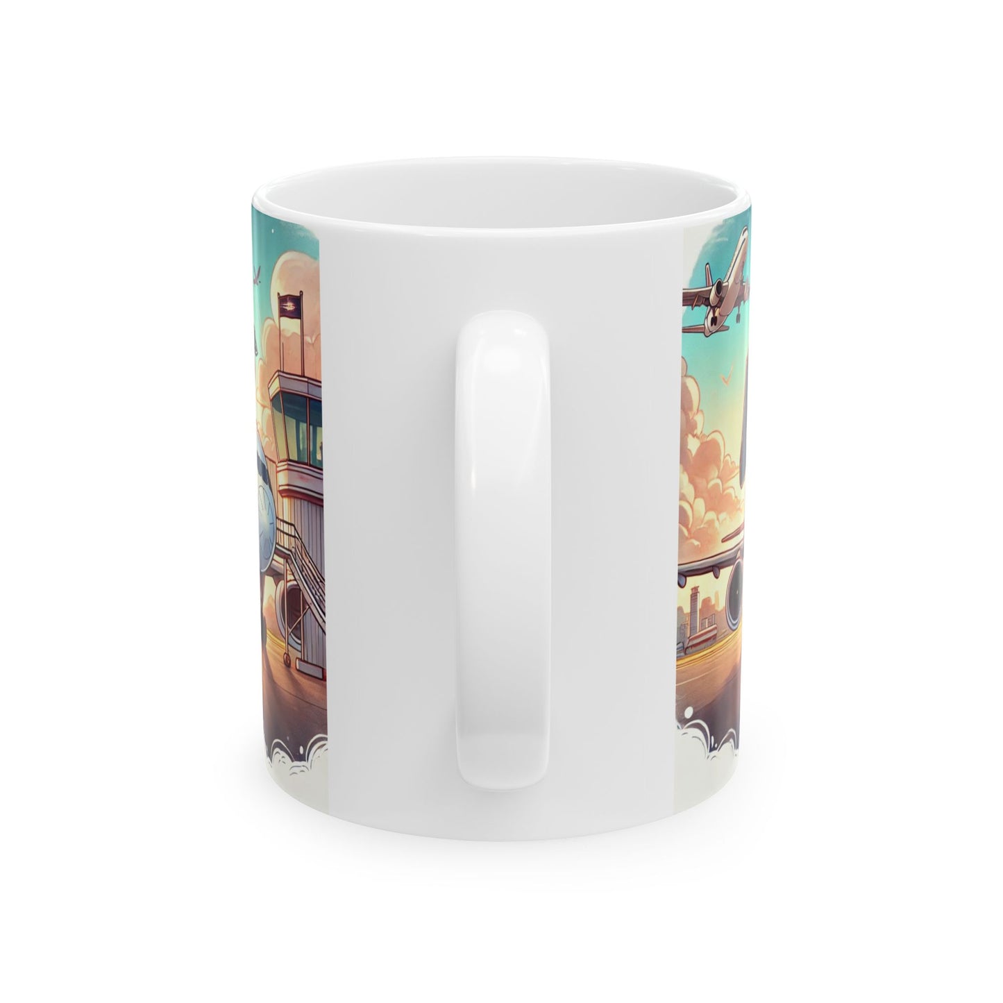 Aviation Love Ceramic Mug - Pilot Theme, Perfect Gift for Aviation Enthusiasts