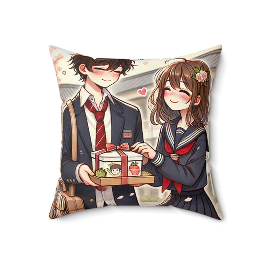 Cute Anime Couple Decorative Pillow | Cozy Home Accent