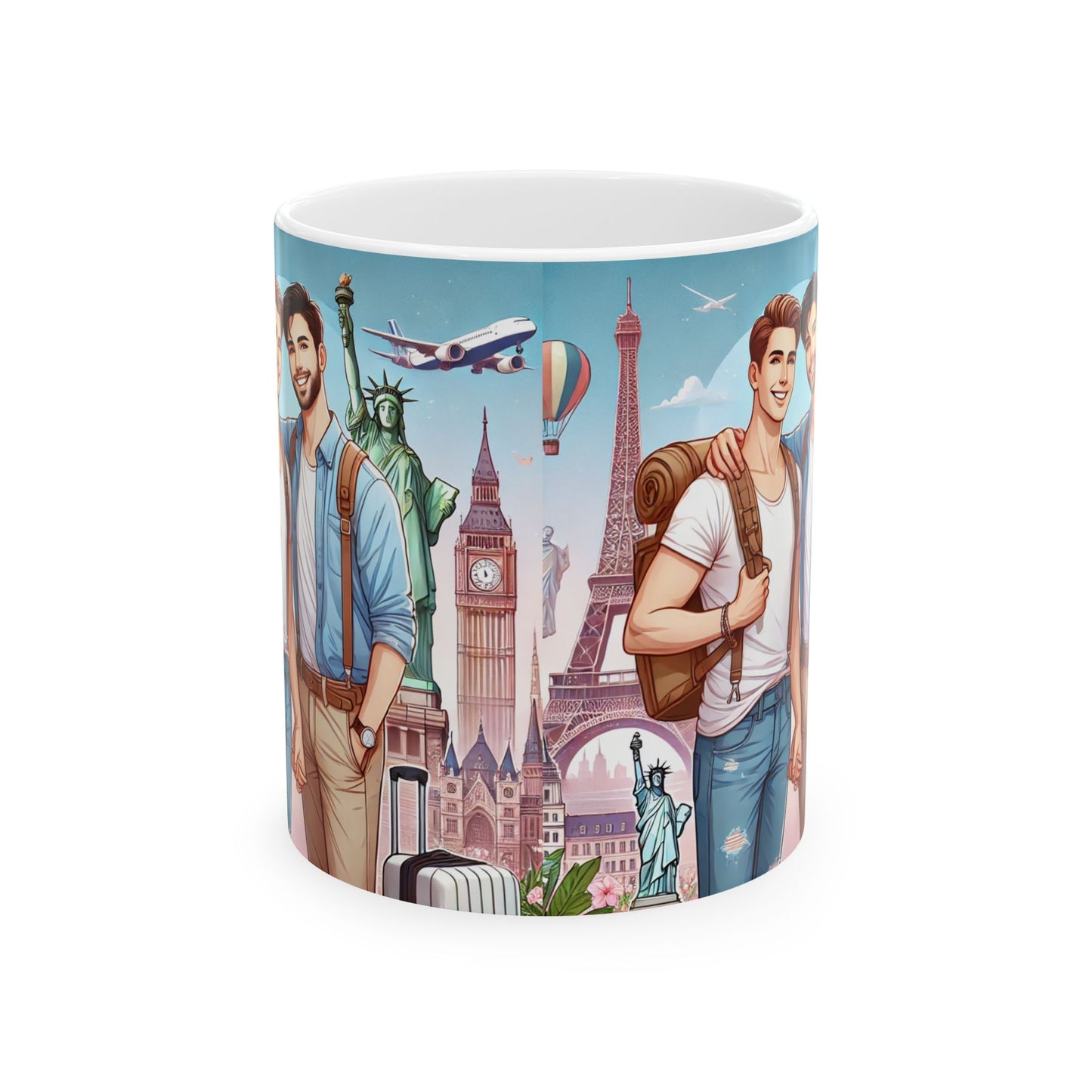 Adventure Travel Ceramic Mug - 11oz & 15oz for Travel Enthusiasts