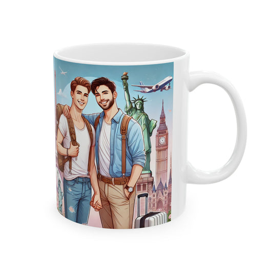 Adventure Travel Ceramic Mug - 11oz & 15oz for Travel Enthusiasts
