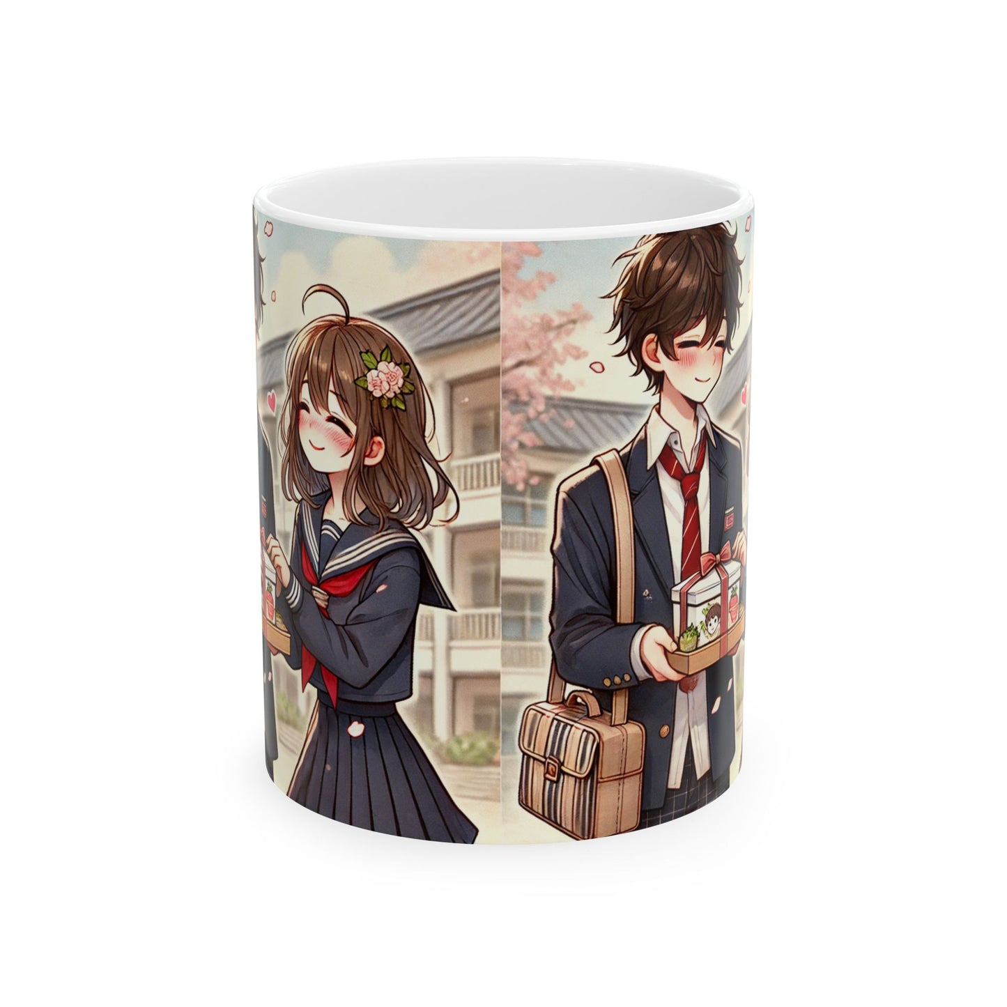 Anime Romance Ceramic Mug - Cute Couple Design, Perfect for Gifts and Everyday Use