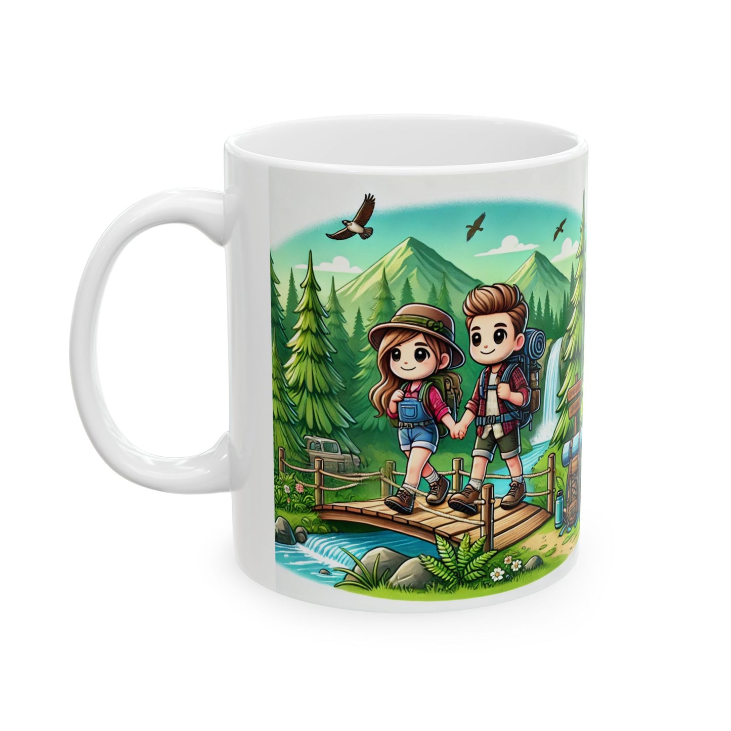 Adventure Awaits Ceramic Mug - Perfect for Nature Lovers and Hikers - 11oz & 15oz Options