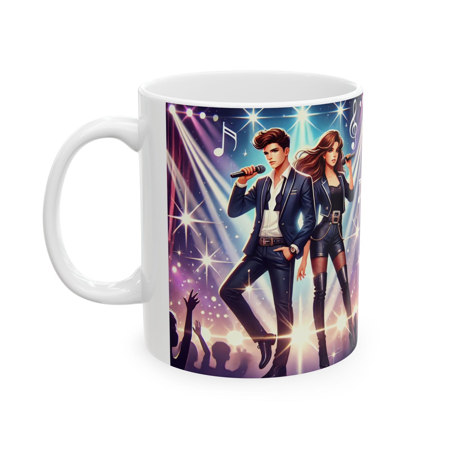 Musical Stars Ceramic Mug - Perfect Gift for Concert Lovers
