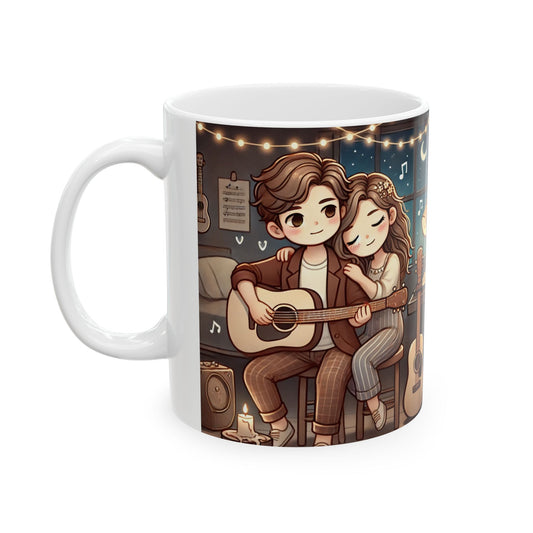 Cozy Music Lovers Ceramic Mug - 11oz & 15oz, Perfect Gift for Musicians and Coffee Enthusiasts
