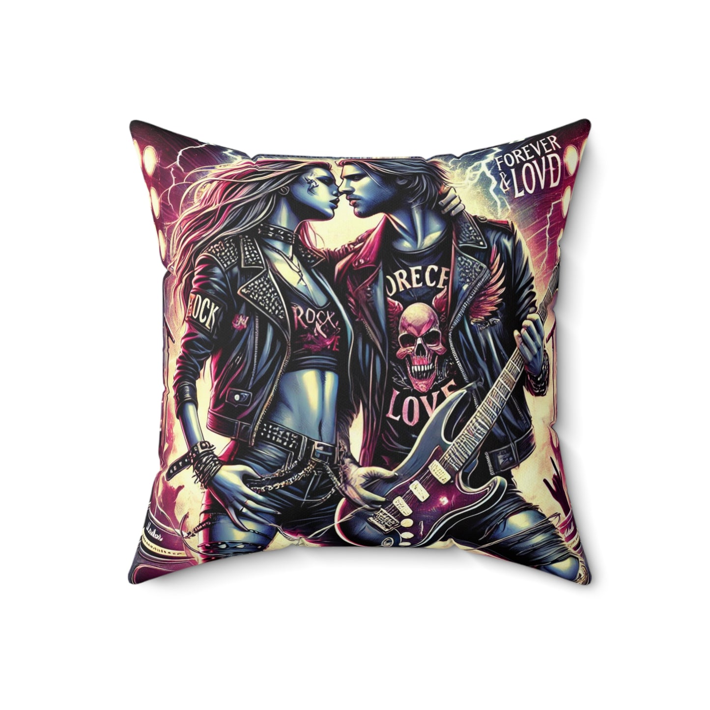 Rock & Love Square Pillow - Perfect for Music Lovers and Gifting