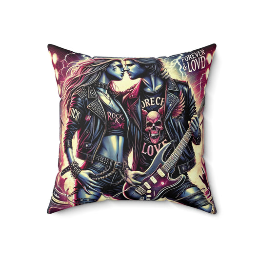 Rock & Love Square Pillow - Perfect for Music Lovers and Gifting