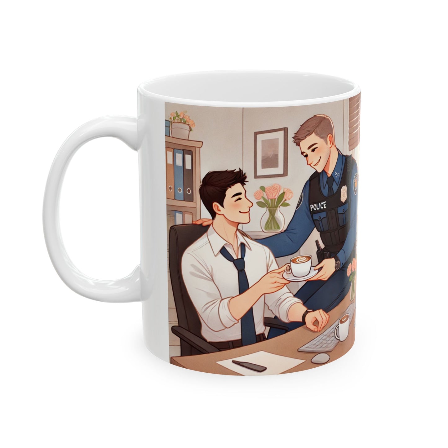 Charming Police Officer Ceramic Mug - Perfect for Coffee Lovers and Gift Giving