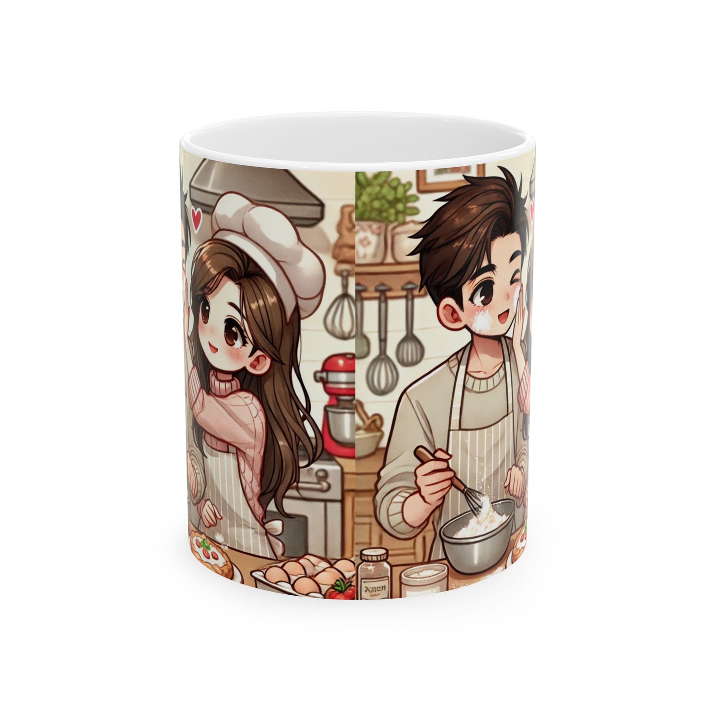 Cute Couple Cooking Ceramic Mug – Perfect Gift for Food Lovers