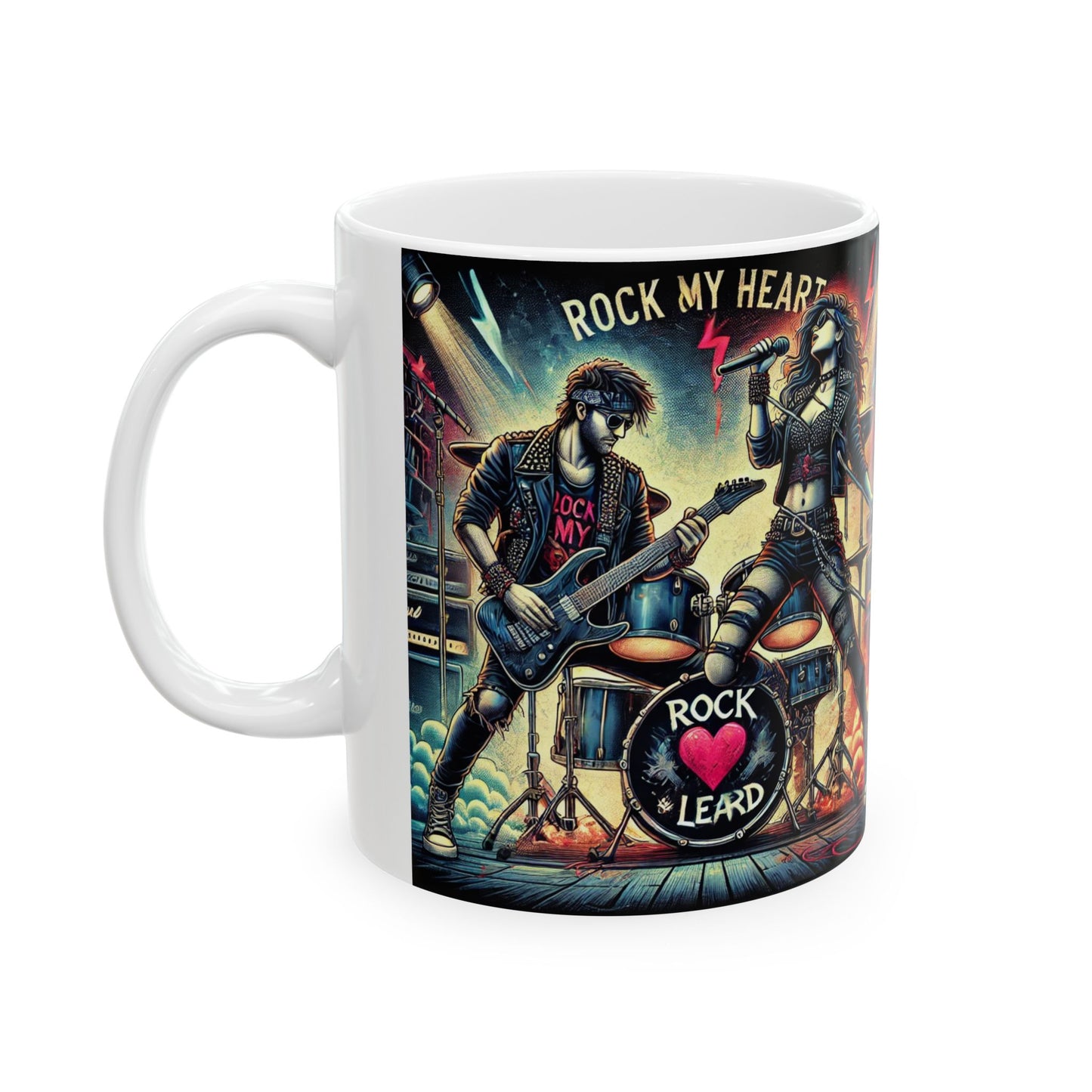 Rock My Heart Ceramic Mug - 11oz & 15oz for Music Lovers