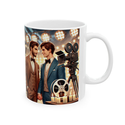 Cinematic Glamour Ceramic Coffee Mug - Perfect for Movie Lovers