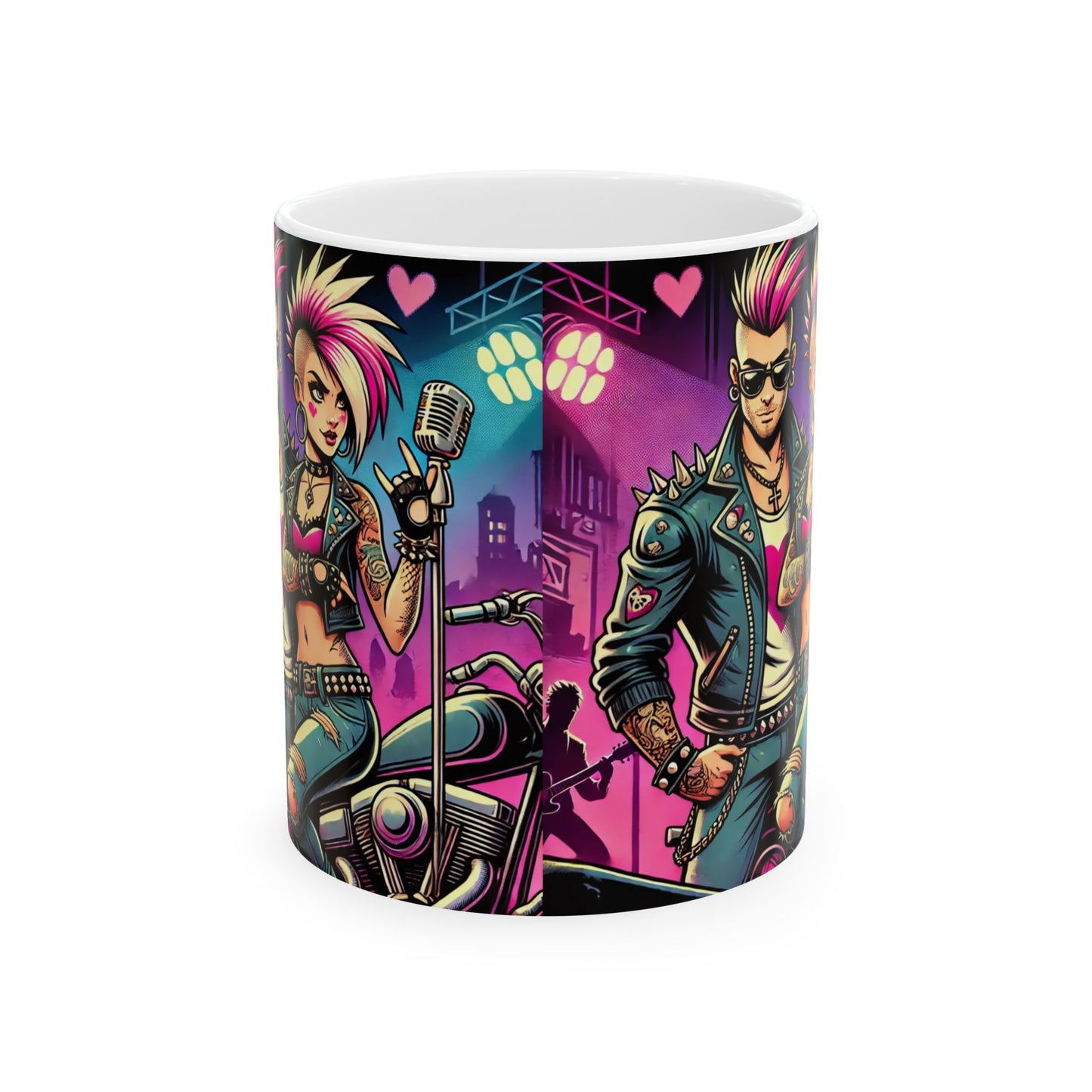 Punk Rock Art Ceramic Mug - 11oz & 15oz - Perfect for Music Lovers