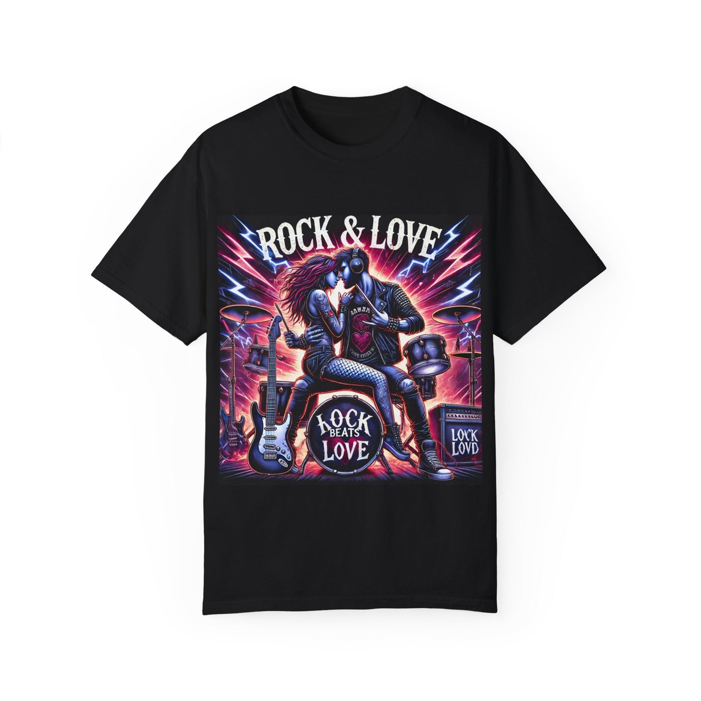 Rock & Love Unisex Garment-Dyed T-Shirt - Perfect for Music Lovers