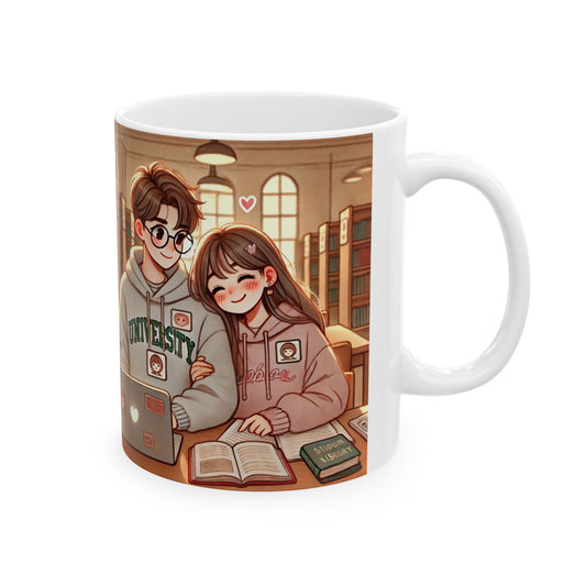 Cute Anime Student Life Ceramic Mug - Perfect for Coffee Lovers & Study Sessions