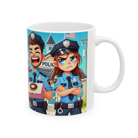 Funny Police Ceramic Mug - 11oz & 15oz with Humor Design