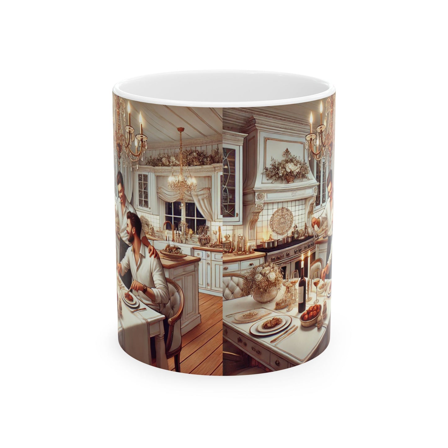 Elegant Kitchen Scene Ceramic Mug - Perfect Gift for Home Chefs and Coffee Lovers