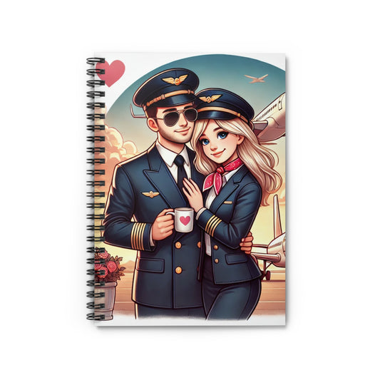 Love in the Skies Spiral Notebook - Perfect for Aviation Enthusiasts