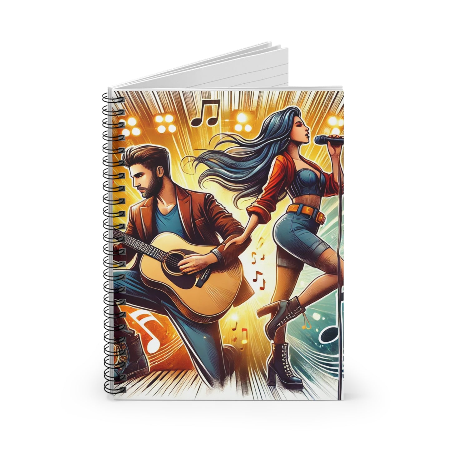 Musical Duo Spiral Notebook - Perfect for Music Lovers