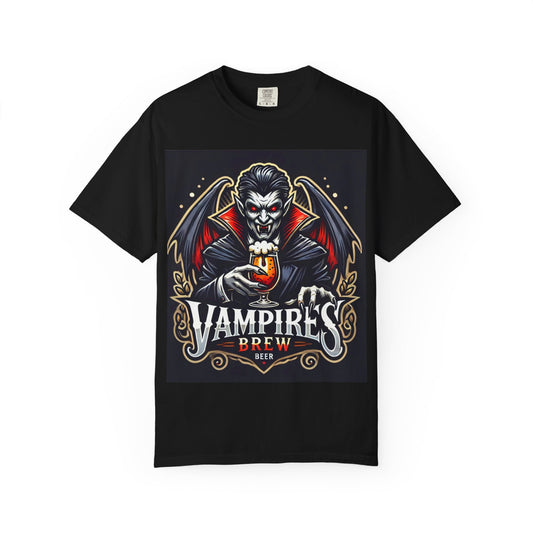Vampire Brew T-Shirt, Spooky Graphic Tee, Unisex Halloween Shirt, Beer Lover Gift, Gothic Style Apparel