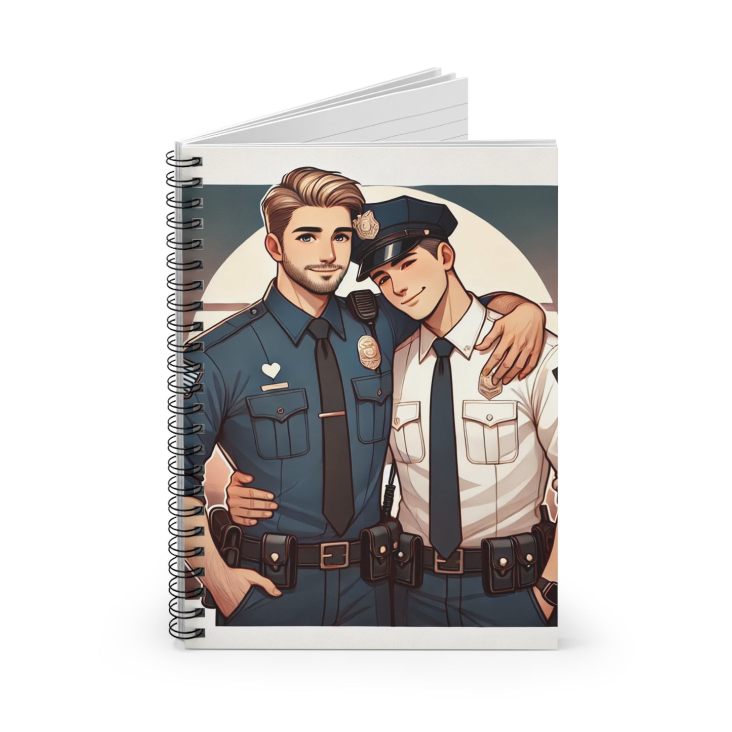 LGBTQ+ Police Couple Spiral Notebook | Ruled Line Journal for Pride & Daily Notes