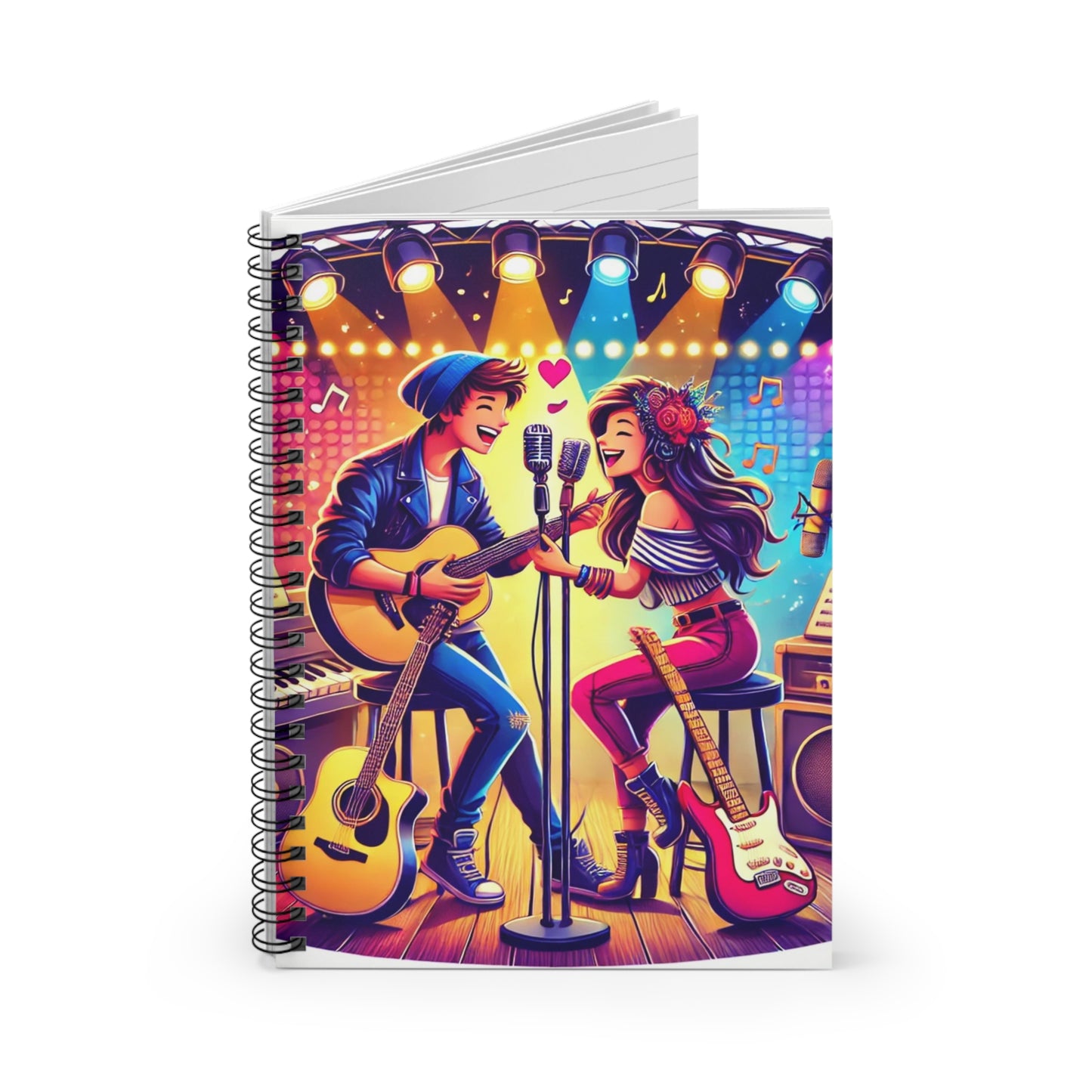 Musical Love Spiral Notebook - Ruled Line for Songwriters & Music Lovers