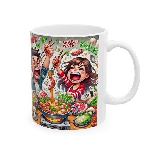 Fun Shabu Shabu Ceramic Mug - Perfect for Food Lovers & Hot Pot Enthusiasts