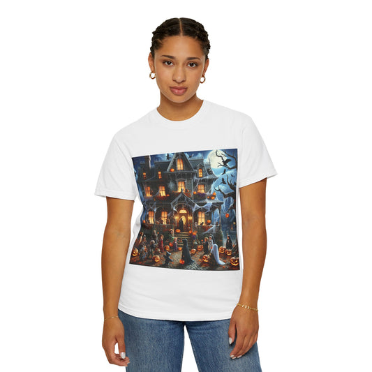 Haunted Mansion Halloween T-shirt, Spooky Unisex Tee for Halloween, Ghostly Vibes, Fall Festivities, Party and Dress-Up Gear