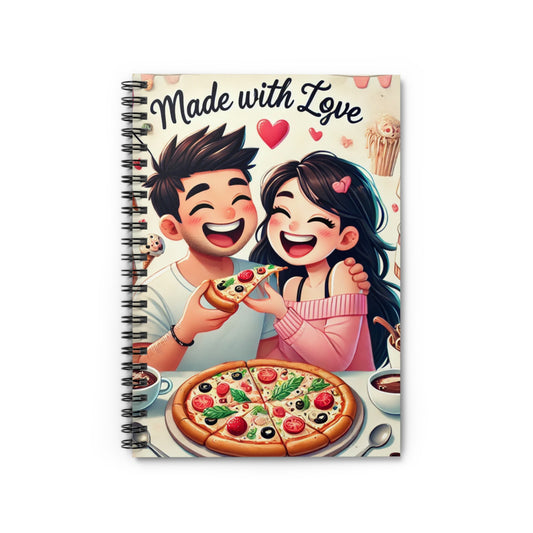 Made with Love Spiral Notebook - Perfect for Food Lovers and Couples