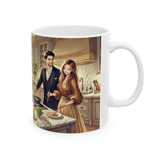 Romantic Couple Ceramic Mug - Cozy Kitchen Vibes (11oz, 15oz)