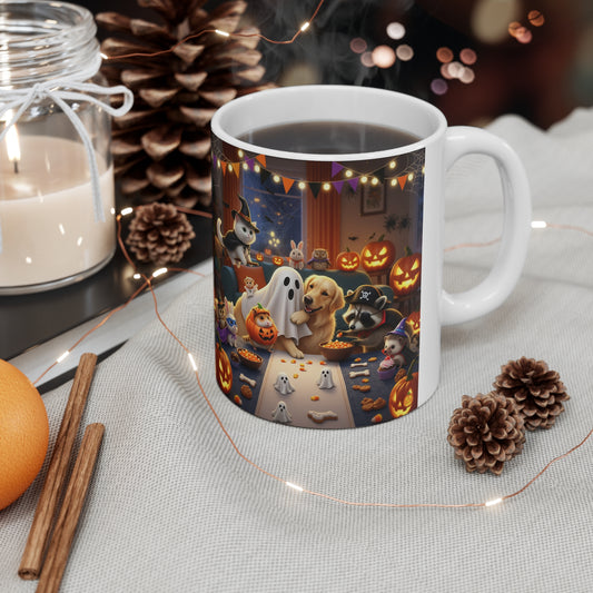 Spooky Halloween Mug, Cat and Dog Friends, Cute Halloween Decor, Fall Gift for Cat Lovers, Halloween Party Drinkware