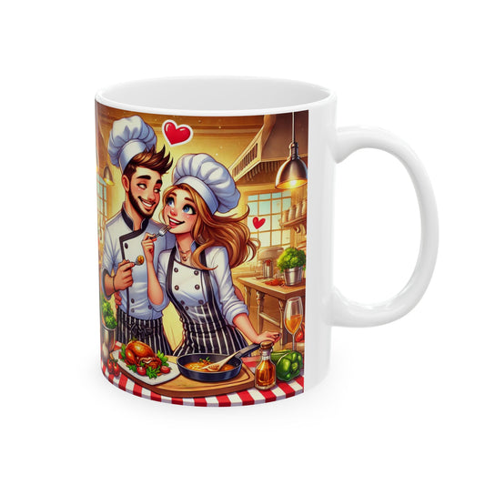 Romantic Chef Ceramic Mug - Perfect for Food Lovers