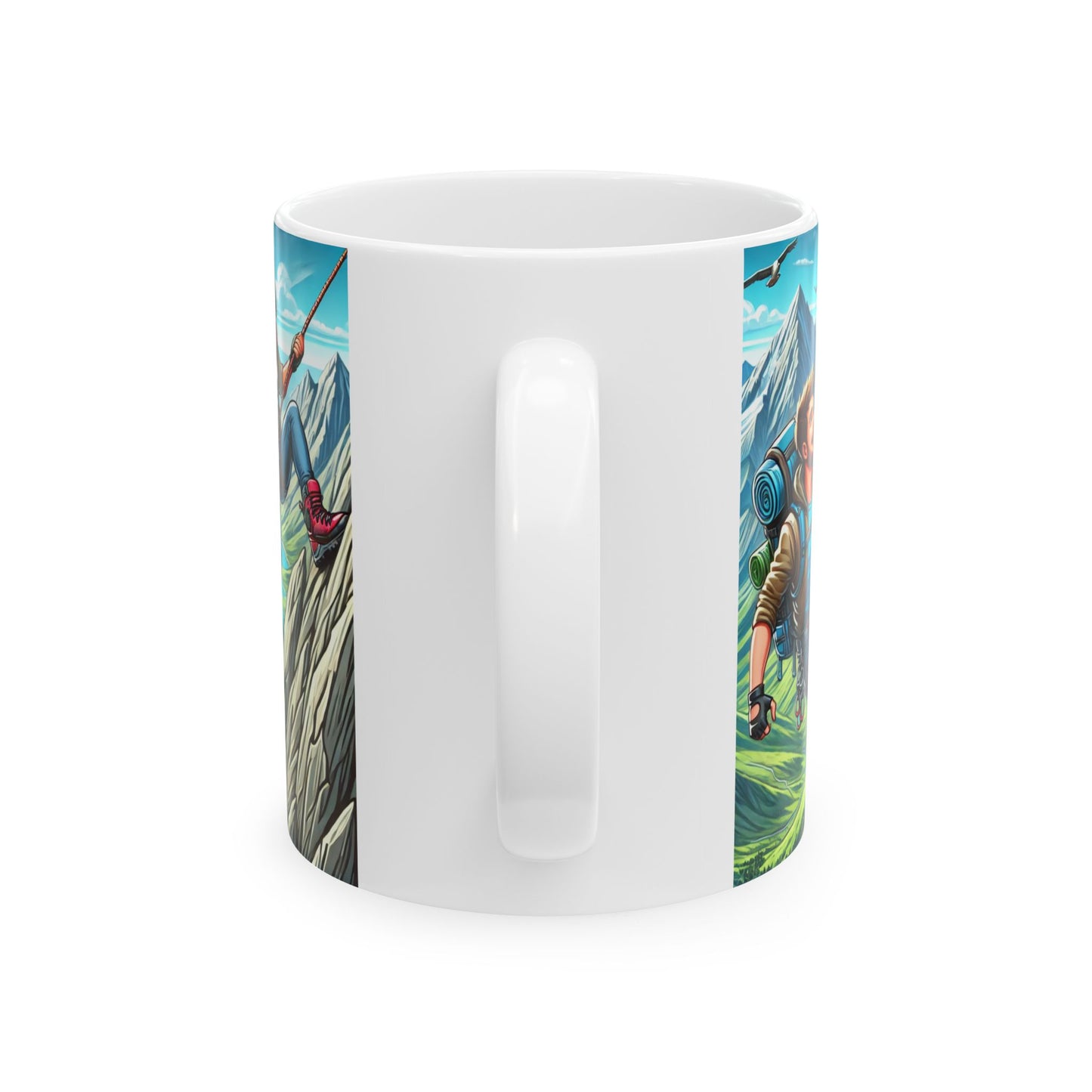 Adventure Lovers Ceramic Mug - Hiking & Climbing Design (11oz, 15oz)