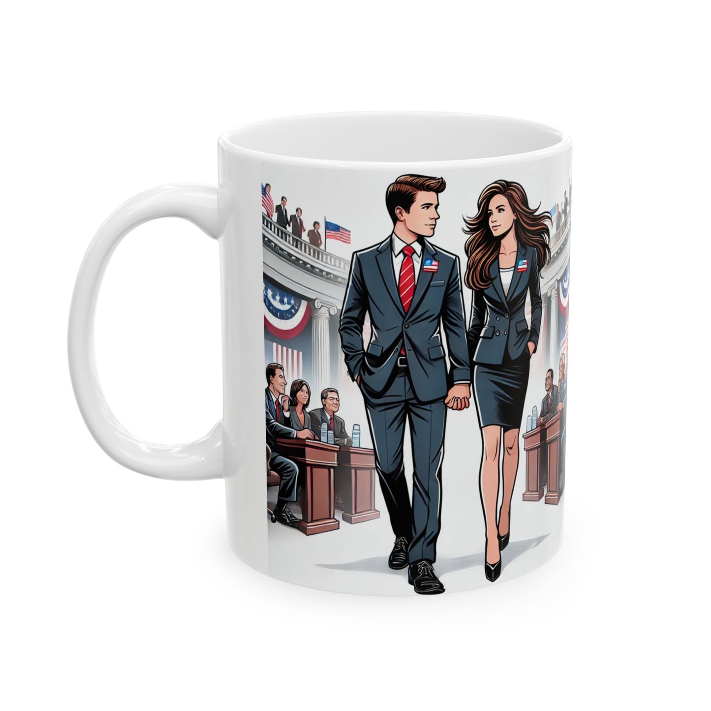 Political Drama Ceramic Mug - Ideal for Government Enthusiasts and Gift Giving