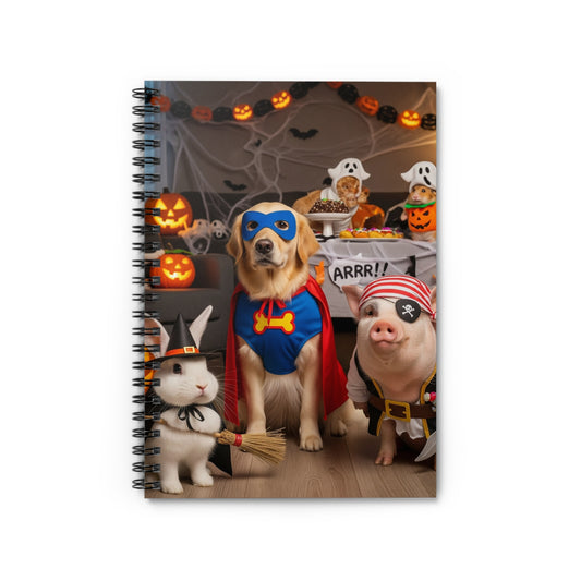 Superhero Pets Spiral Notebook | Fun Halloween Journal | Dog and Bunny Costume Design, Cute Animal Stationery, Gift for Pet Lovers, [...]