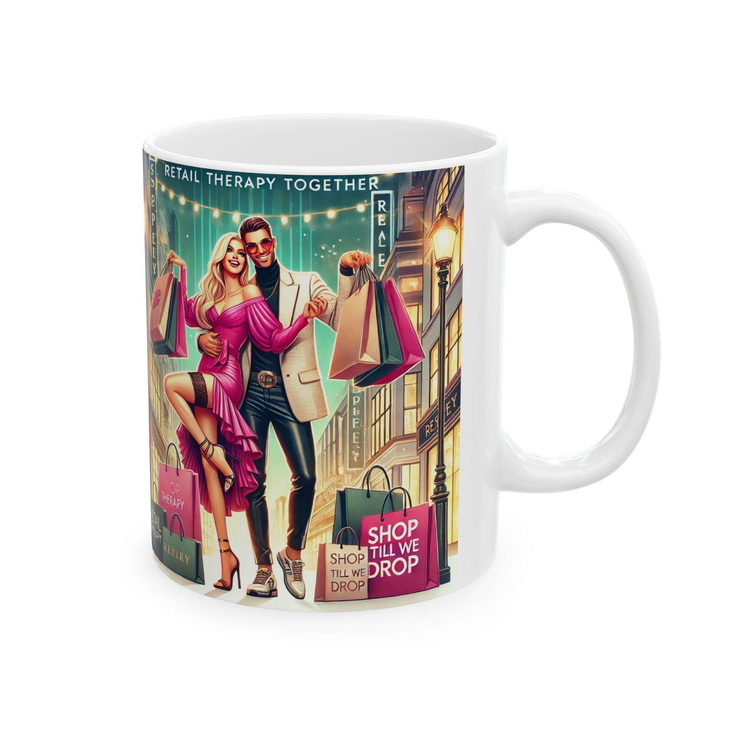 Shopaholic Lover Mug - Fun & Stylish Coffee Cup for Shopping Addicts & Couples