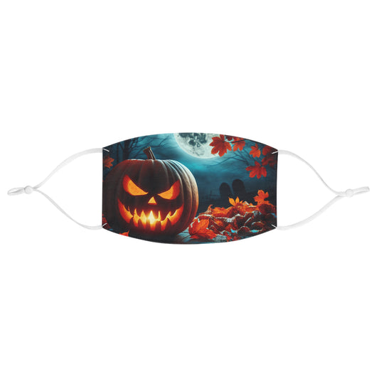 Halloween Pumpkin Fabric Face Mask, Scary Mask for Fall, Costume Accessory, Seasonal Face Covering, Spooky Gift Idea