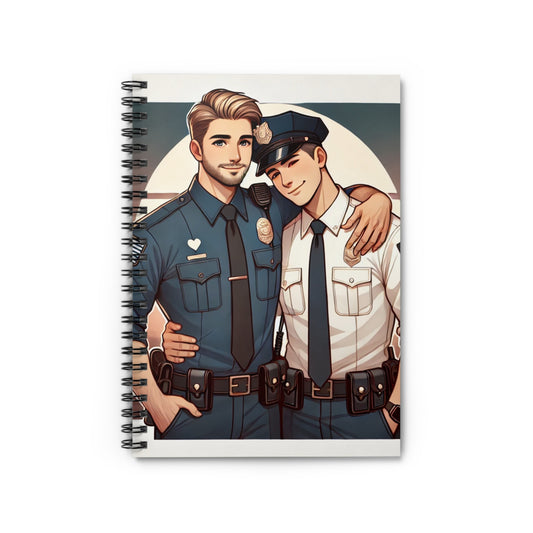 LGBTQ+ Police Couple Spiral Notebook | Ruled Line Journal for Pride & Daily Notes