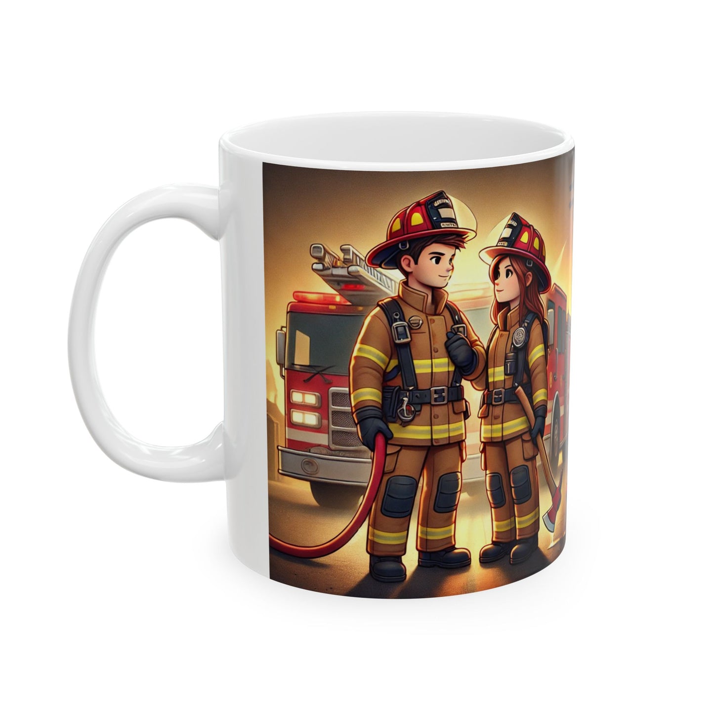 Heroic Firefighter Ceramic Mug - 11oz & 15oz