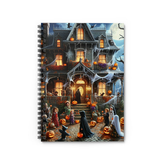 Halloween-Themed Spiral Notebook, Spooky Decor Journal, Fall Stationery, Trick-or-Treat Note Book, Gift for Writers