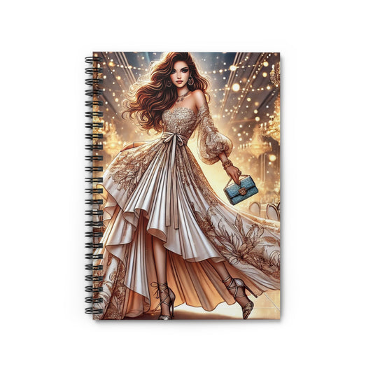 Elegant Fashionista Spiral Notebook - Ruled Lines for Stylish Planning
