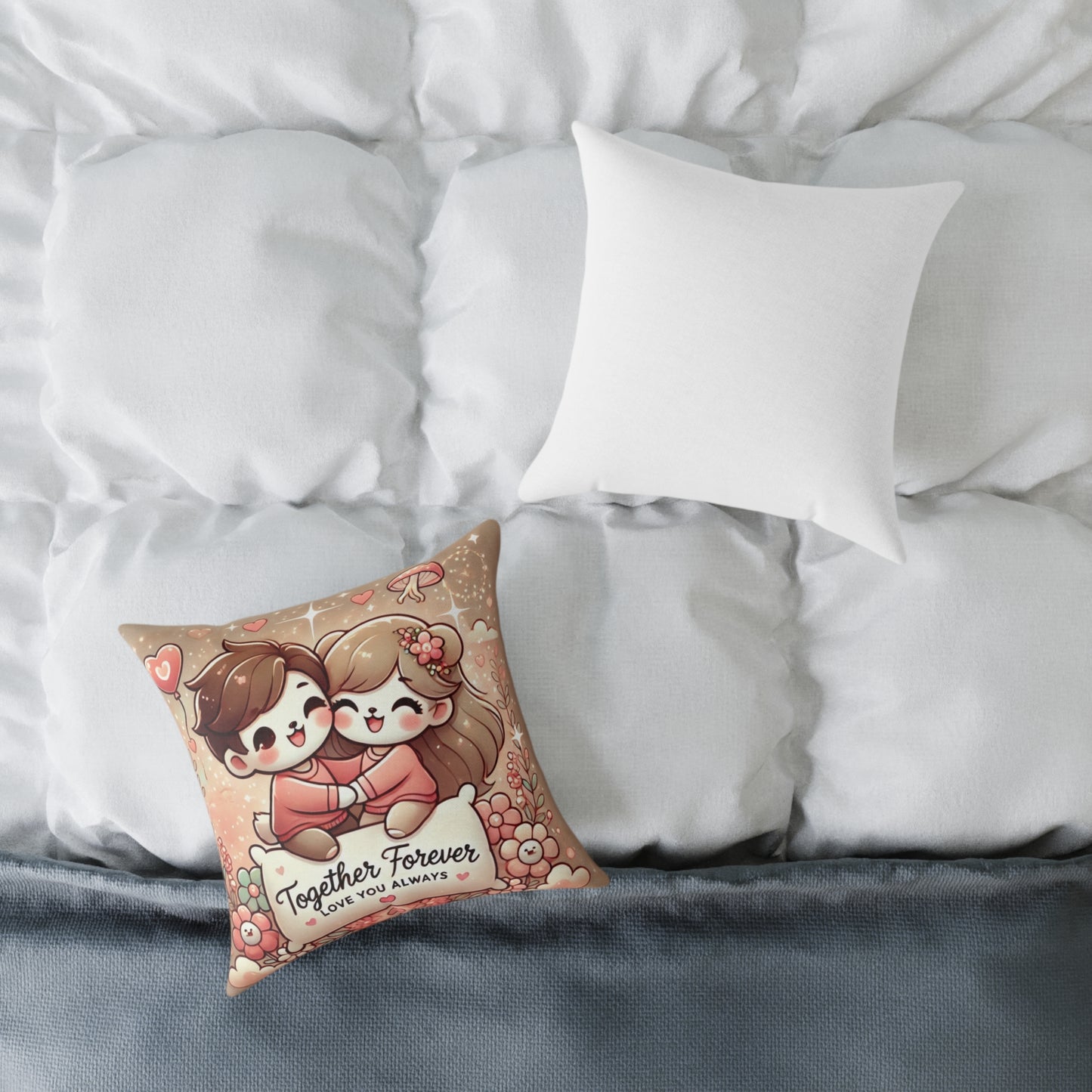 Couple's Love Decorative Pillow - "Together Forever"