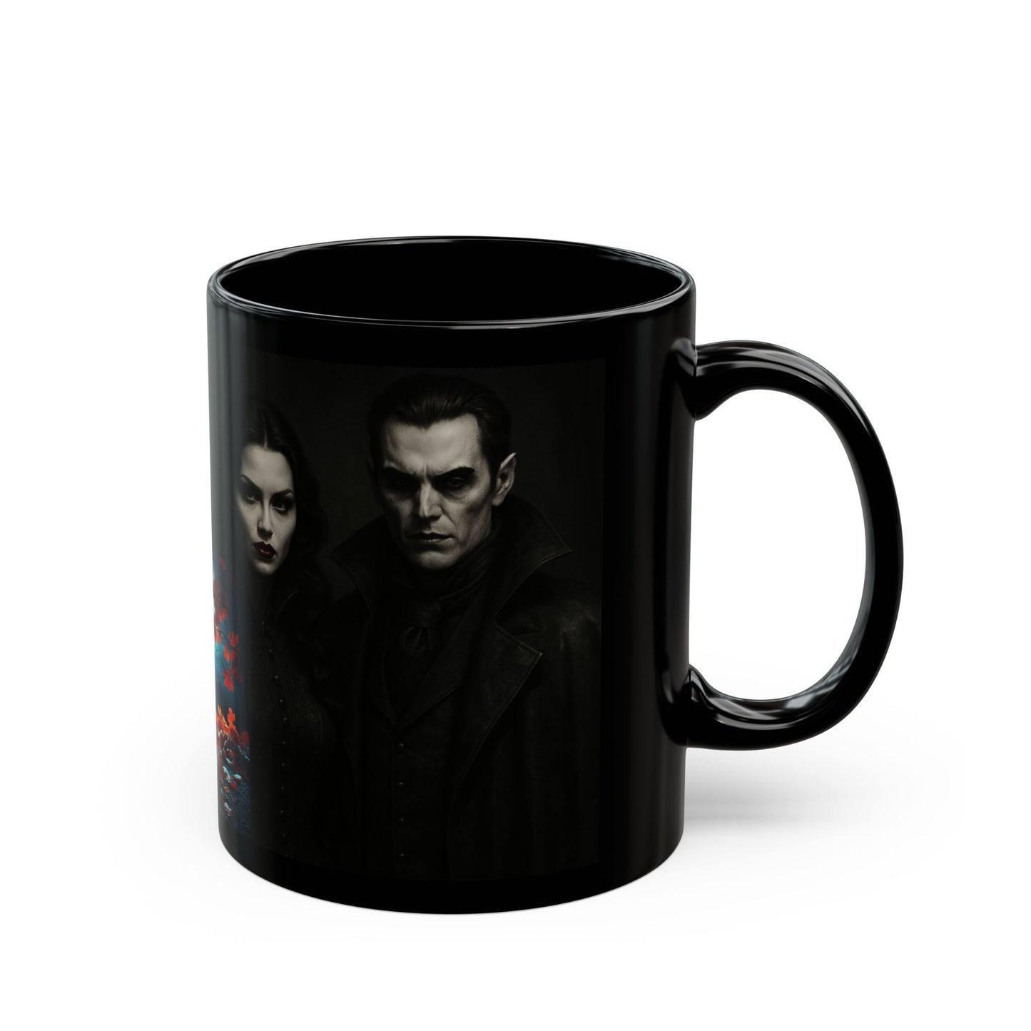 Halloween-Themed Black Mug, Spooky Coffee Cup for Fall, Gift for Horror Lovers, Pumpkin Decor for October Celebrations, Unique Kitchenware