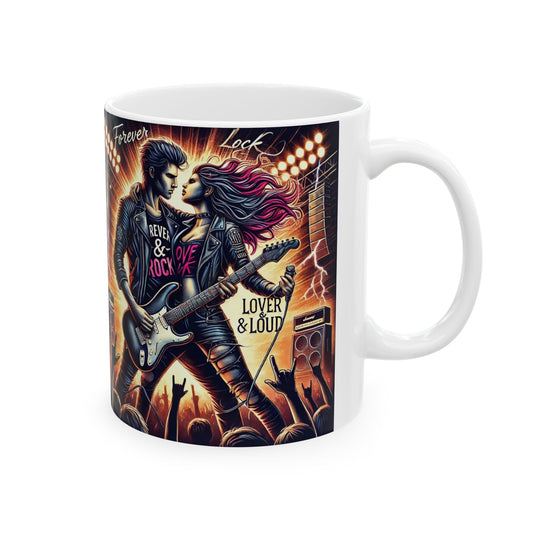 Lover & Loud Ceramic Mug - Rock 'n' Roll Theme for Music Lovers