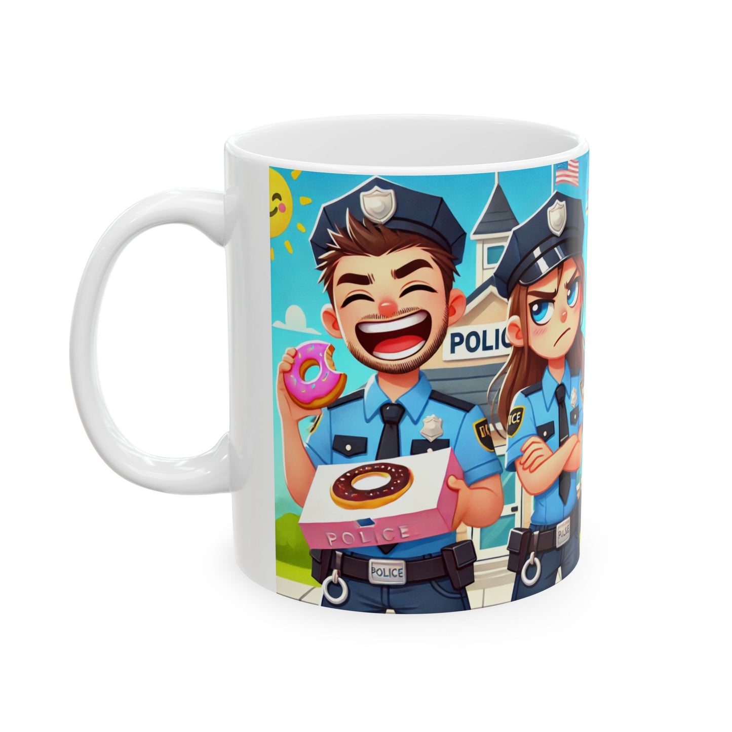 Funny Police Ceramic Mug - 11oz & 15oz with Humor Design