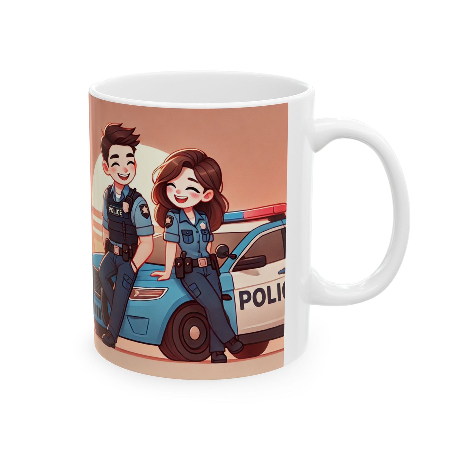 Police-Themed Ceramic Mug - Fun Law Enforcement Design, Perfect Gift for Officers and Supporters