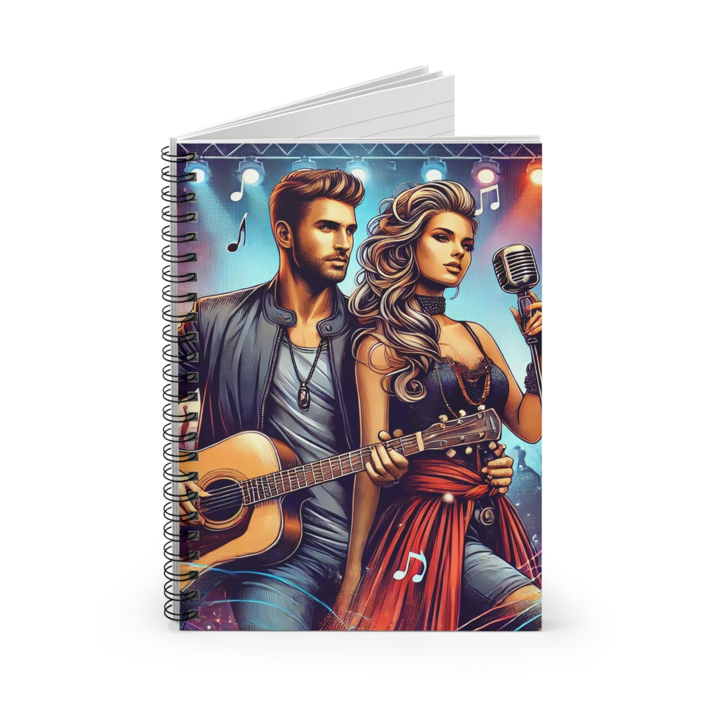 Rockstar Themed Spiral Notebook - Ruled Line for Music Lovers & Creatives