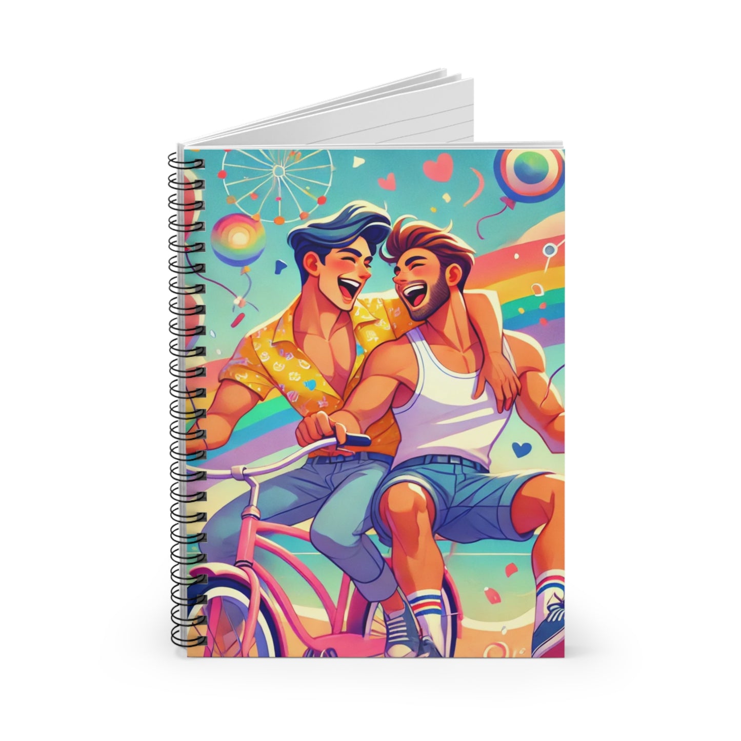 Vibrant Love Spiral Notebook - Ruled Lines, Perfect for Pride Celebrations