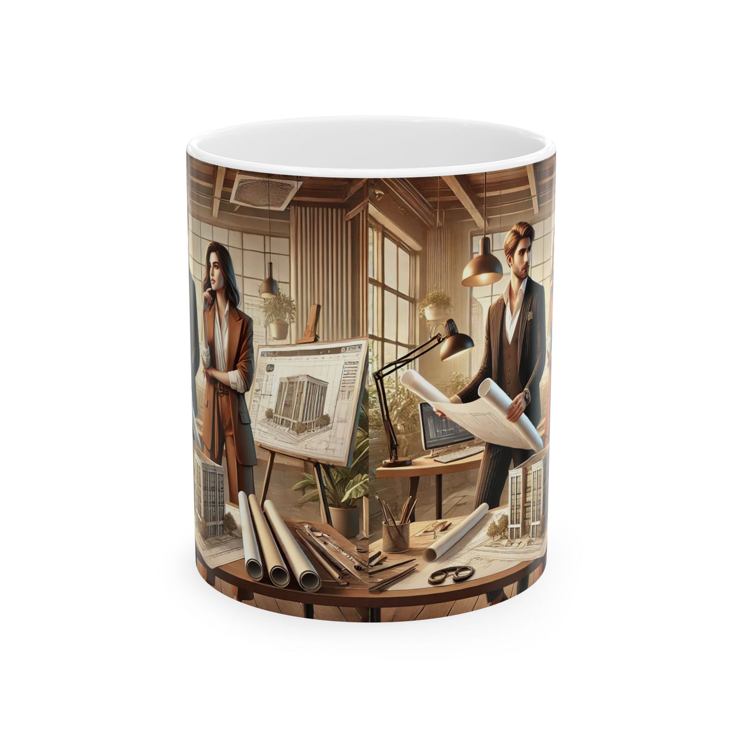 Architectural Design Ceramic Mug - Perfect for Professionals & Creatives