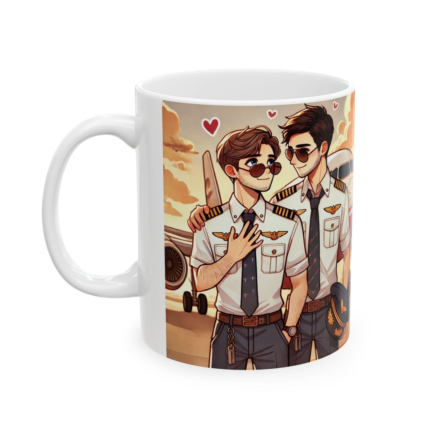 Pilot Love Ceramic Mug - 11oz & 15oz, Perfect Gift for Aviation Enthusiasts