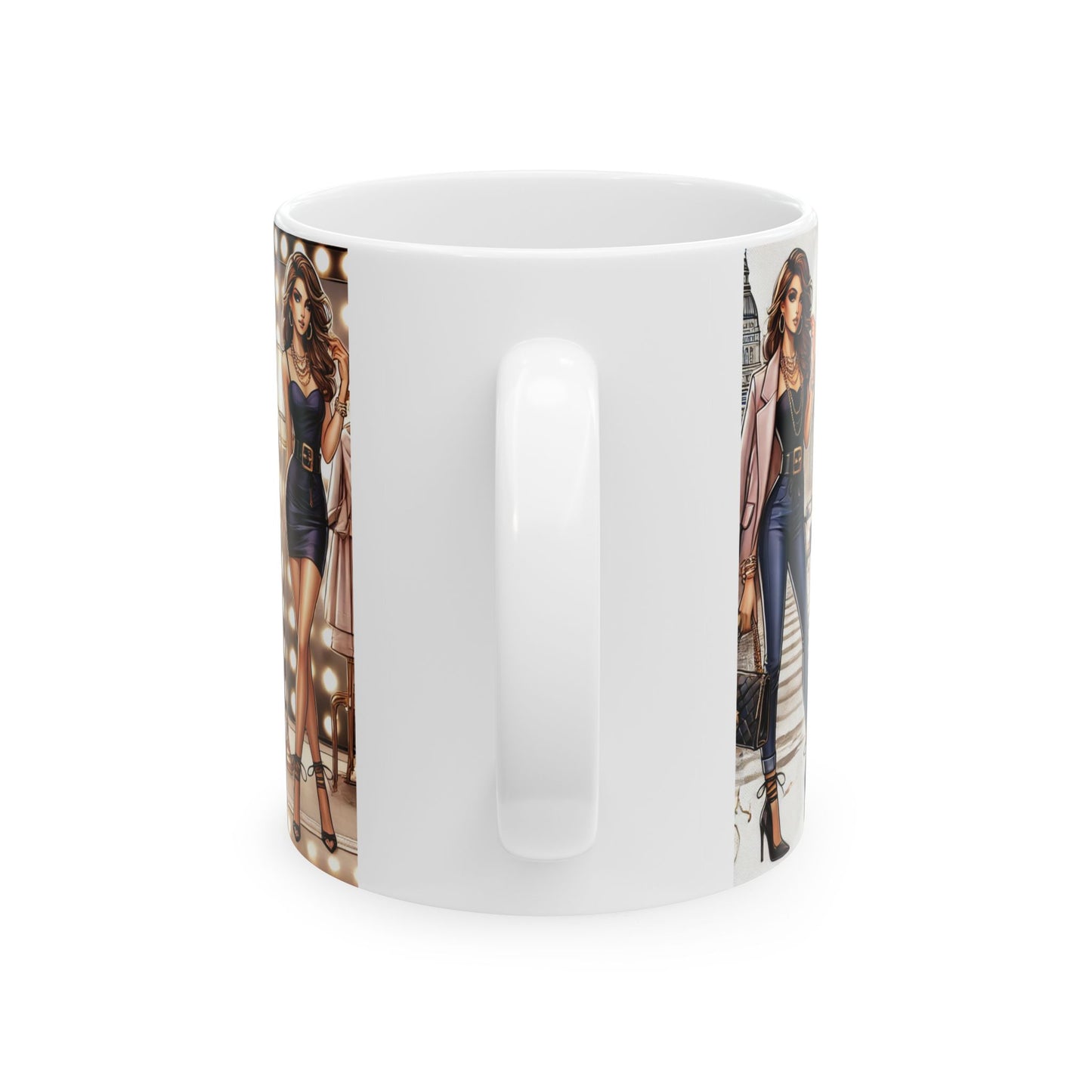 Stylish Fashionista Ceramic Mug - Chic 11oz & 15oz Coffee Cup